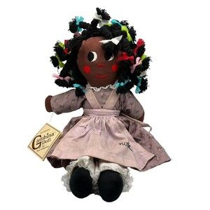 Vintage Gambina Ninkie Cloth Rag Doll 16" New Orleans African American Folk Art